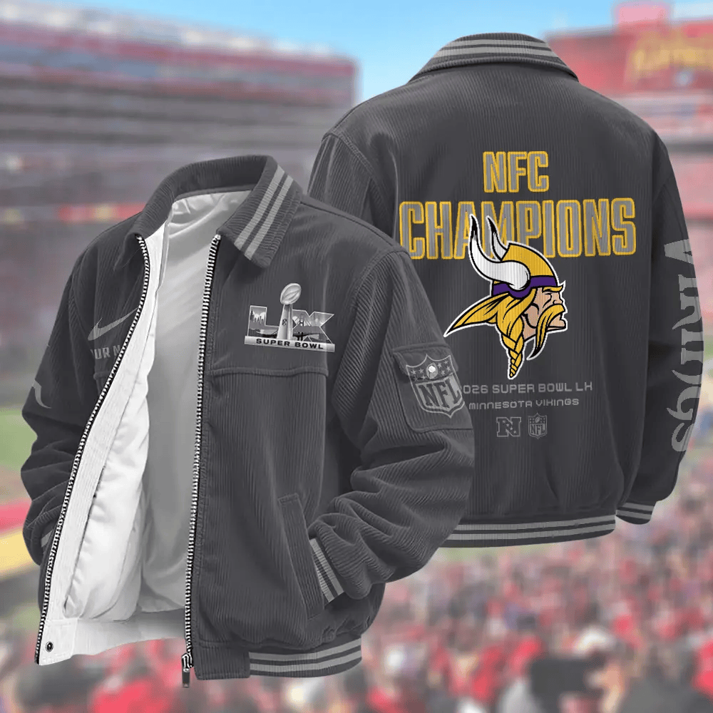 Minnesota Vikings Super Bowl 2026 Touchdown Classic Varsity Jacket Pvgde9