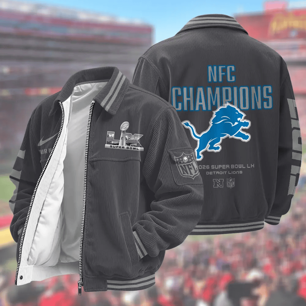 Detroit Lions Super Bowl 2026 Touchdown Classic Varsity Jacket Plwace