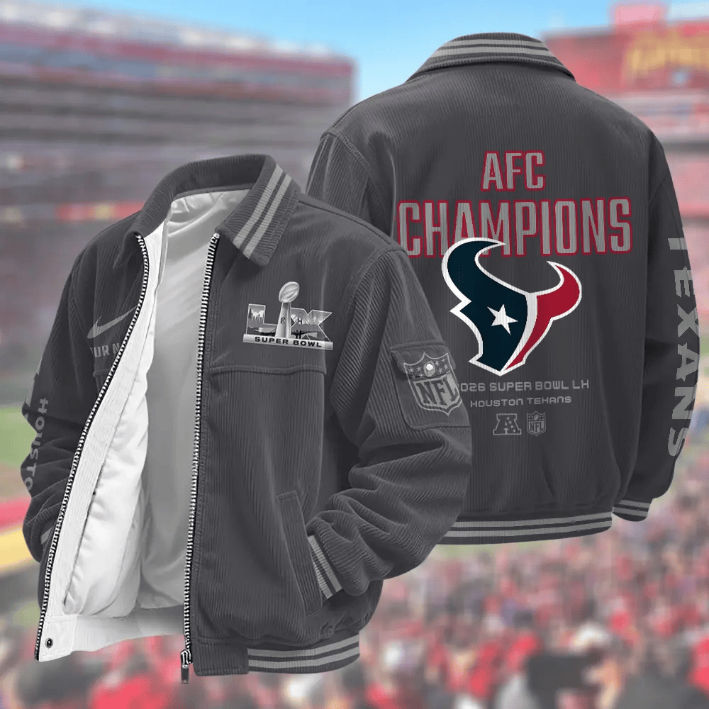 Houston Texans Super Bowl 2026 Touchdown Classic Varsity Jacket Pafevd