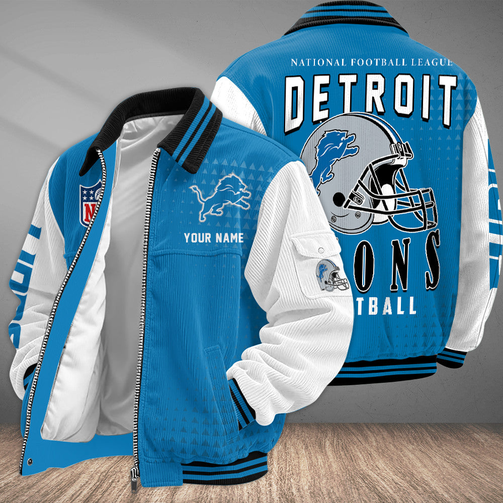 Detroit Lions Touchdown Classic Varsity Jacket P2num4