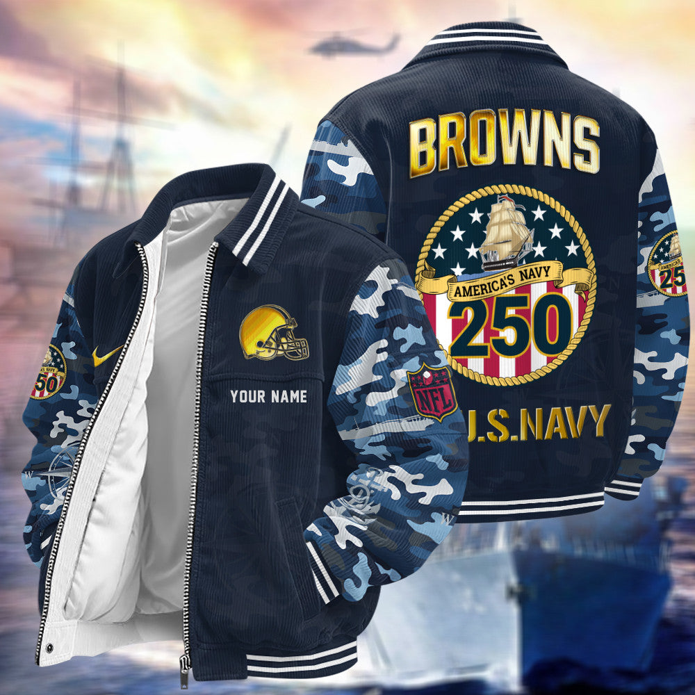 Cleveland Browns Us 250th Anniversary Touchdown Classic Varsity Jacket P27a3u