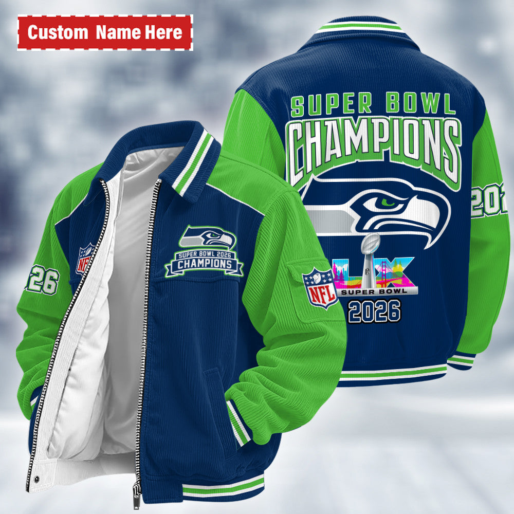 Seattle Seahawks Super Bowl Lx 2026 Touchdown Classic Varsity Jacket P5fyrs