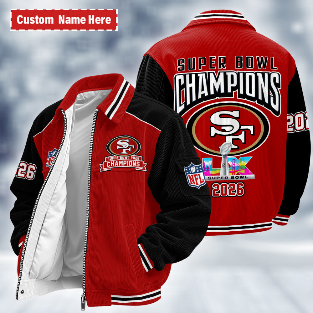San Francisco 49ers Super Bowl Lx 2026 Touchdown Classic Varsity Jacket P2m8sv
