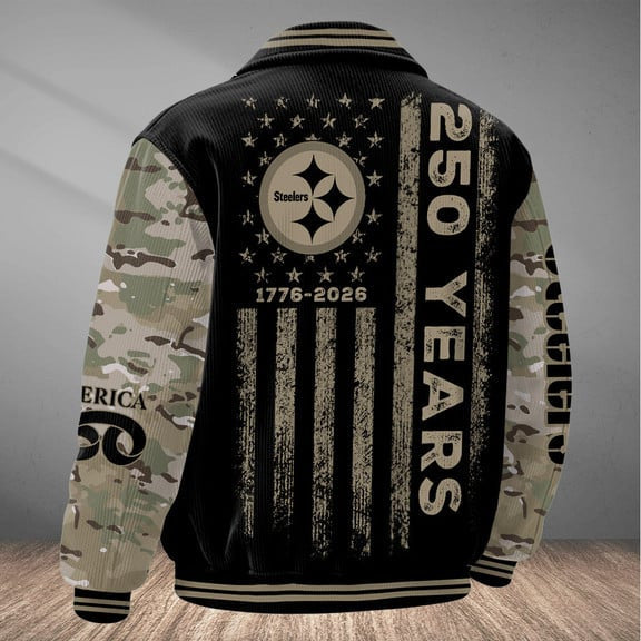 Pittsburgh Steelers Us 250th Anniversary Touchdown Classic Varsity Jacket P2hrxj