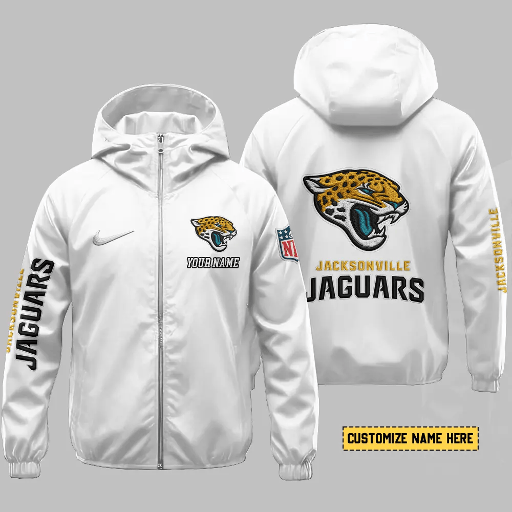 Jacksonville Jaguars Hooded Full Zip Windbreaker Jacket Pkc4ls