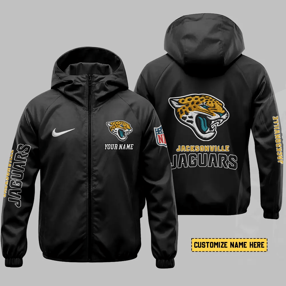 Jacksonville Jaguars Hooded Full Zip Windbreaker Jacket Pkc4ls
