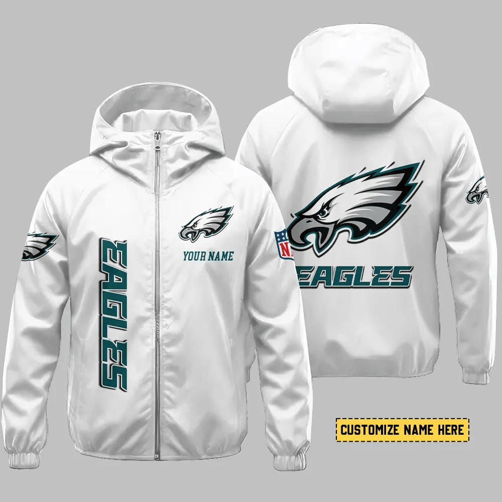 Philadelphia Eagles Hooded Full Zip Windbreaker Jacket Pgjjd3