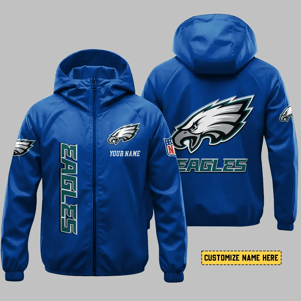 Philadelphia Eagles Hooded Full Zip Windbreaker Jacket Pgjjd3