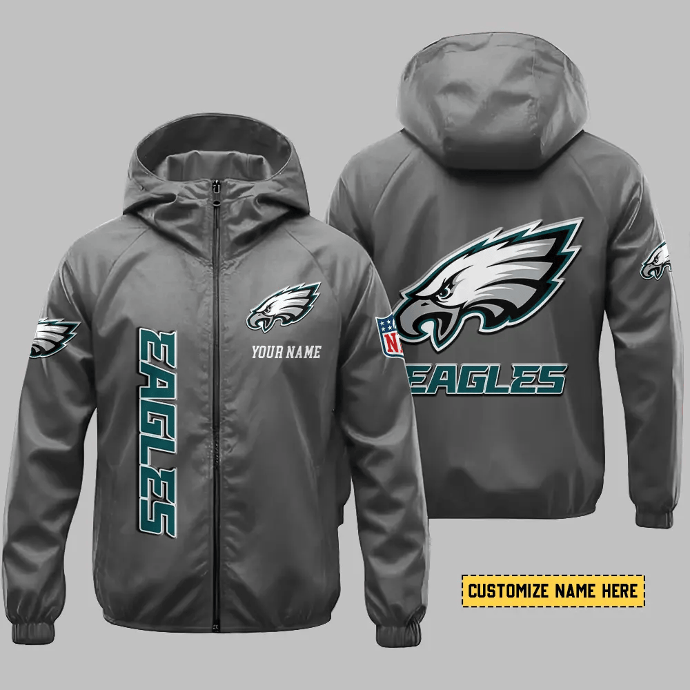 Philadelphia Eagles Hooded Full Zip Windbreaker Jacket Pgjjd3