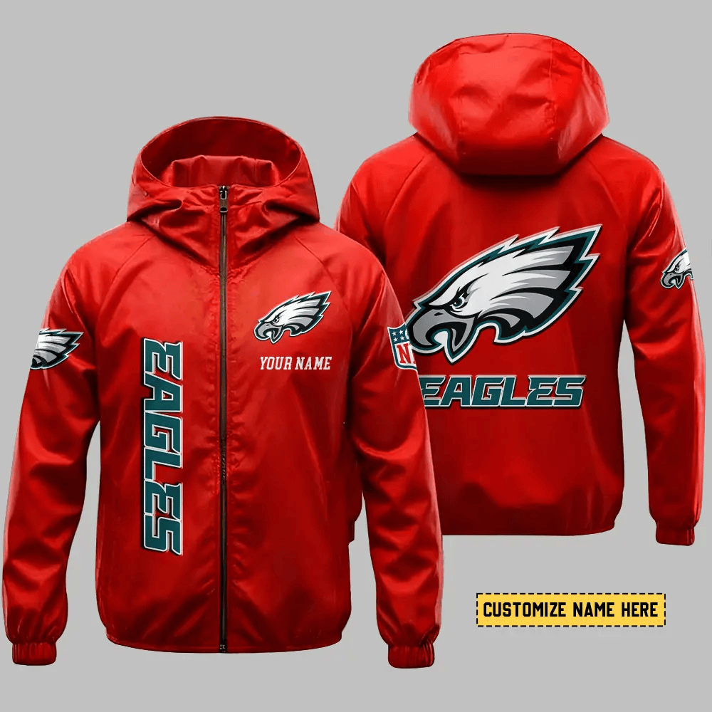Philadelphia Eagles Hooded Full Zip Windbreaker Jacket Pgjjd3