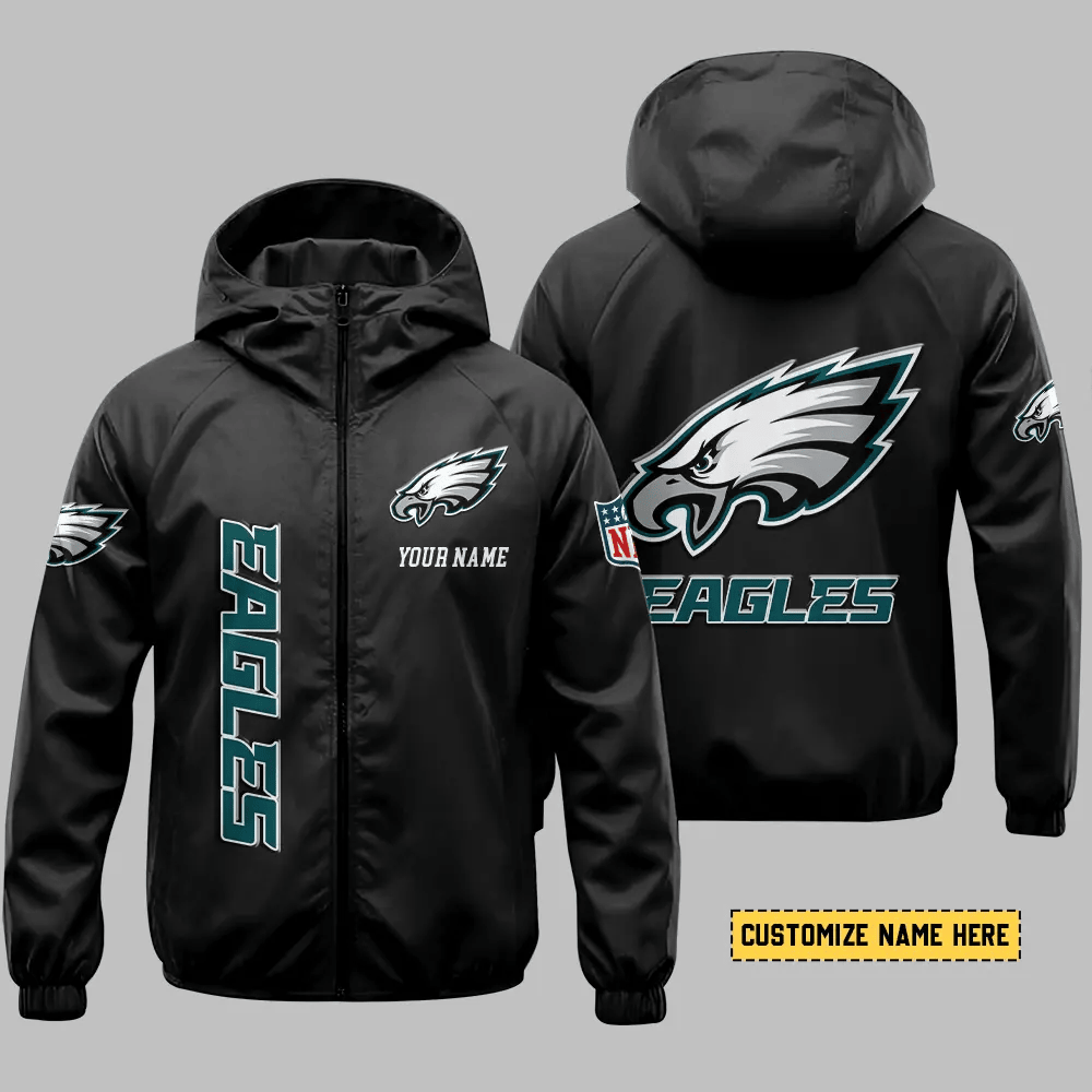 Philadelphia Eagles Hooded Full Zip Windbreaker Jacket Pgjjd3