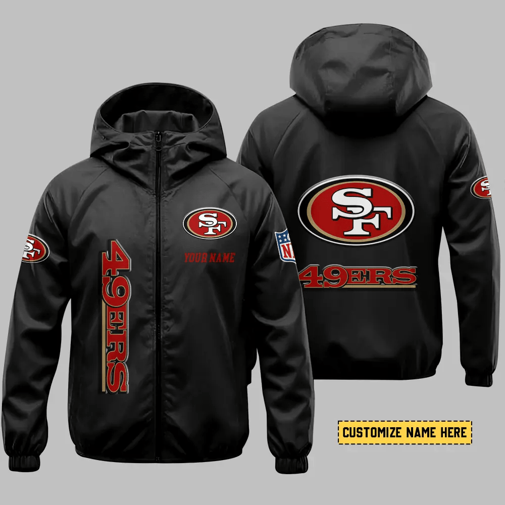 San Francisco 49ers Hooded Full Zip Windbreaker Jacket P9qqlv