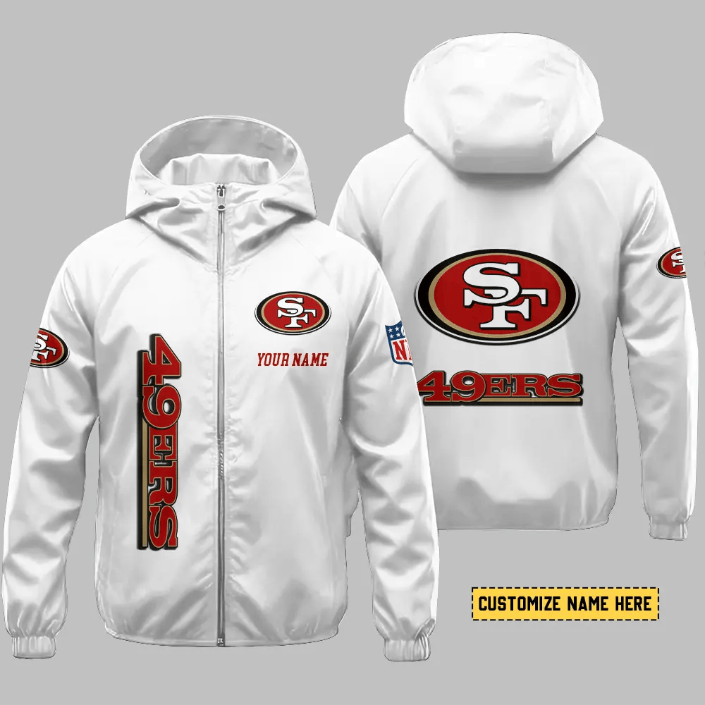 San Francisco 49ers Hooded Full Zip Windbreaker Jacket P9qqlv
