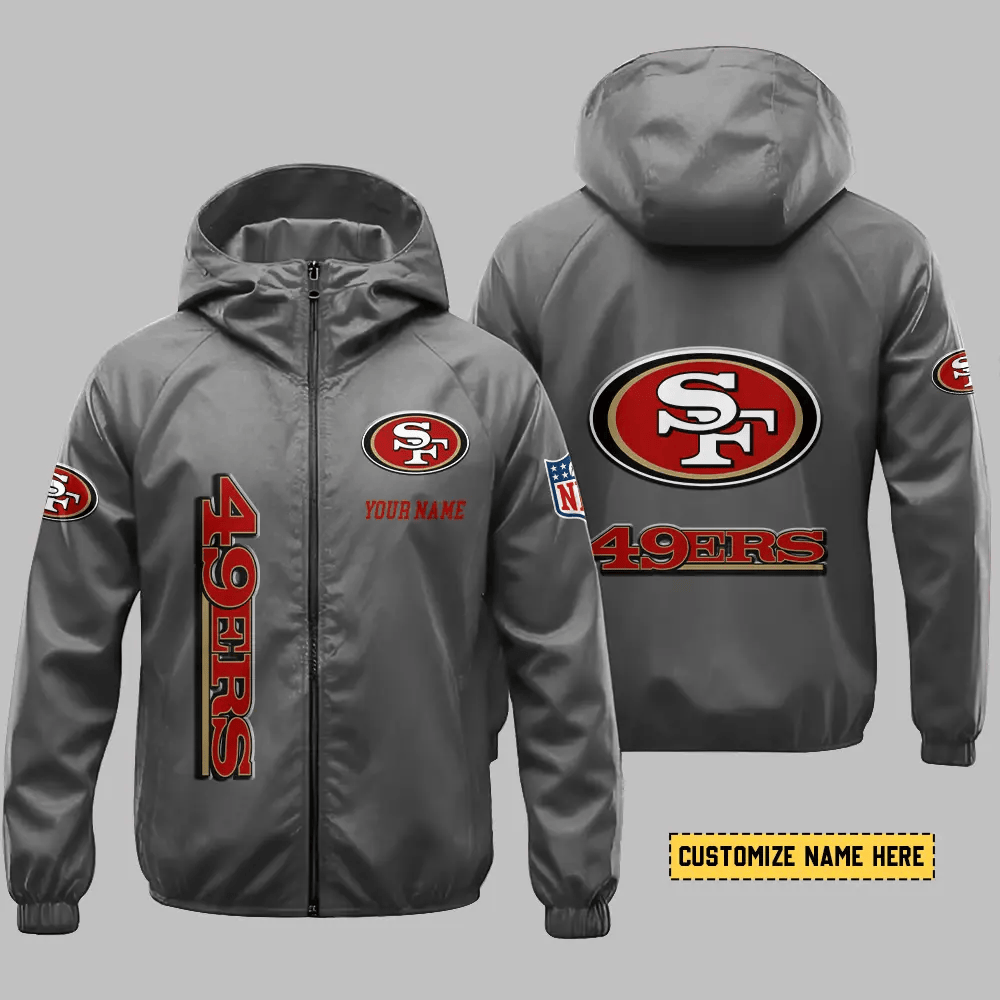 San Francisco 49ers Hooded Full Zip Windbreaker Jacket P9qqlv