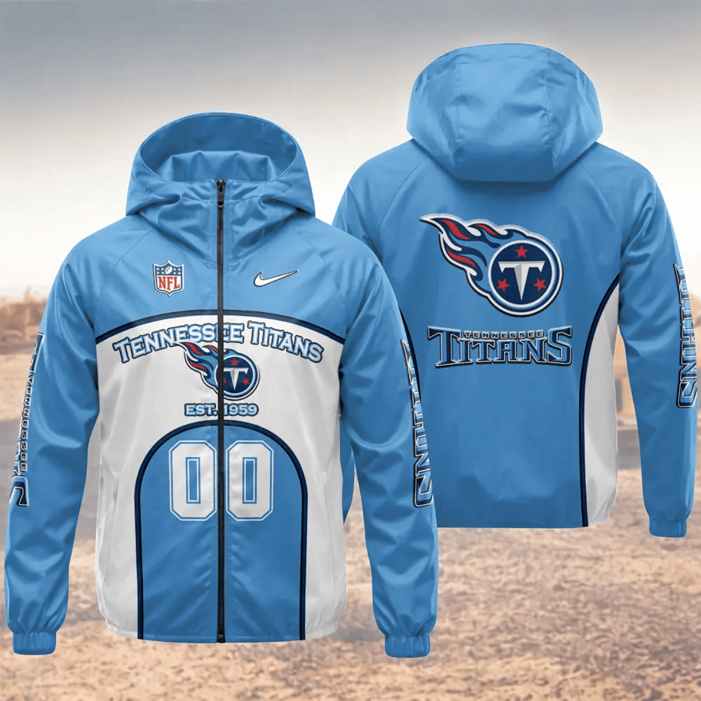 Tennessee Titans Hooded Full Zip Windbreaker Jacket P336rk