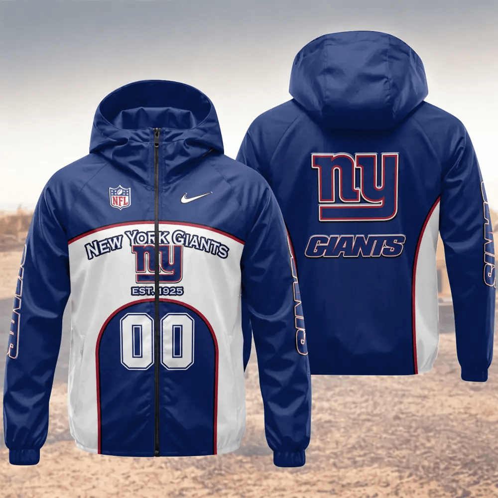 New York Giants Hooded Full Zip Windbreaker Jacket Pdedzb