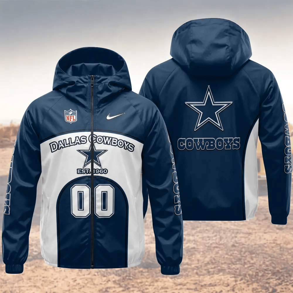 Dallas Cowboys Hooded Full Zip Windbreaker Jacket P466xc
