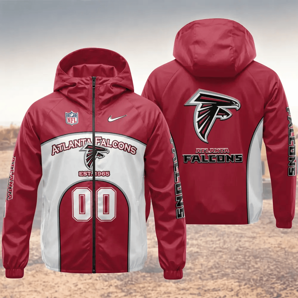 Atlanta Falcons Hooded Full Zip Windbreaker Jacket P8hccd