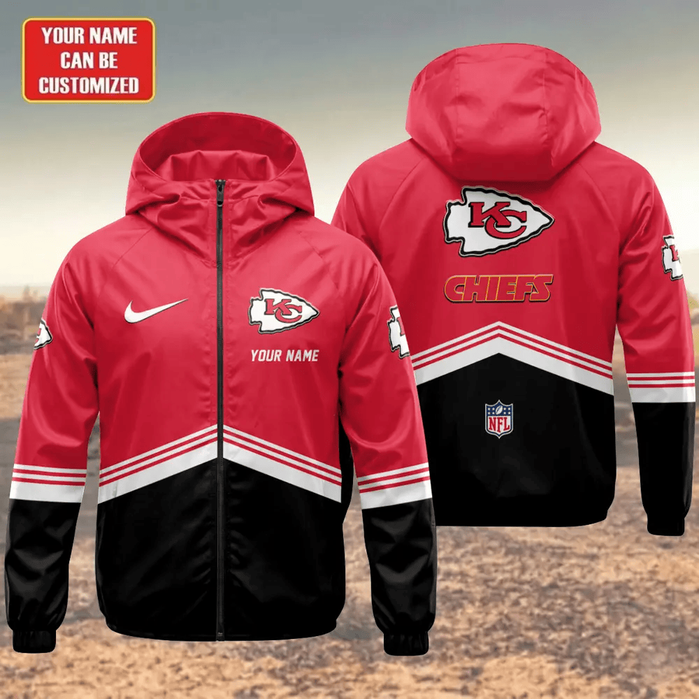 Kansas City Chiefs Hooded Full Zip Windbreaker Jacket Pqw5fj