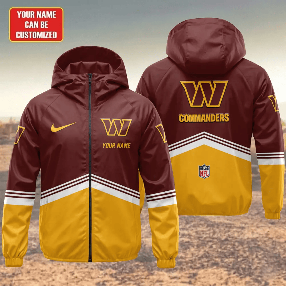 Washington Commanders Hooded Full Zip Windbreaker Jacket Pjh69g