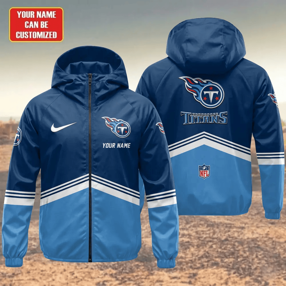 Tennessee Titans Hooded Full Zip Windbreaker Jacket Pjuunc