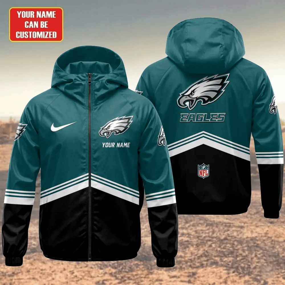 Philadelphia Eagles Hooded Full Zip Windbreaker Jacket P48u3d