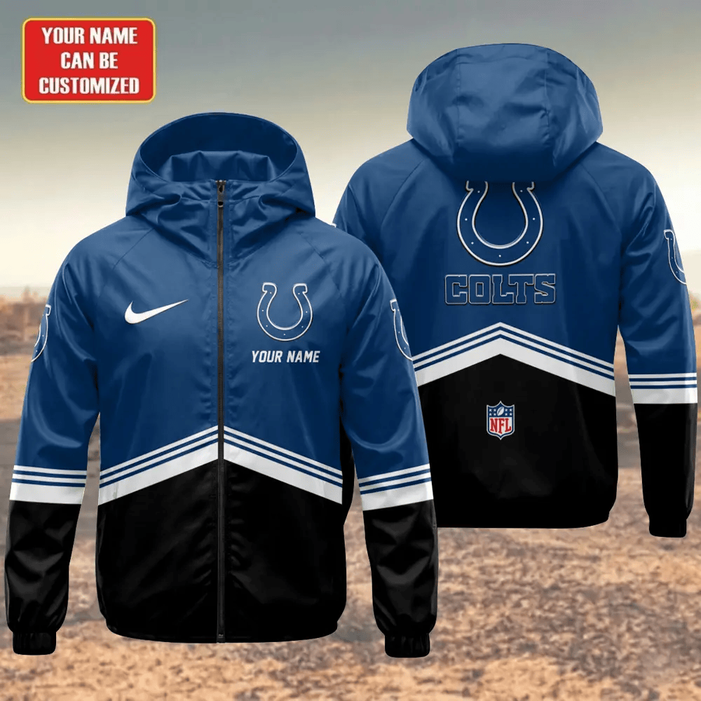 Indianapolis Colts Hooded Full Zip Windbreaker Jacket Pp7pd4
