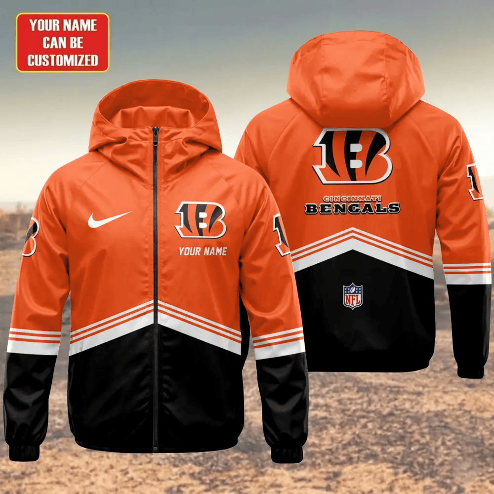 Cincinnati Bengals Hooded Full Zip Windbreaker Jacket P7kmue