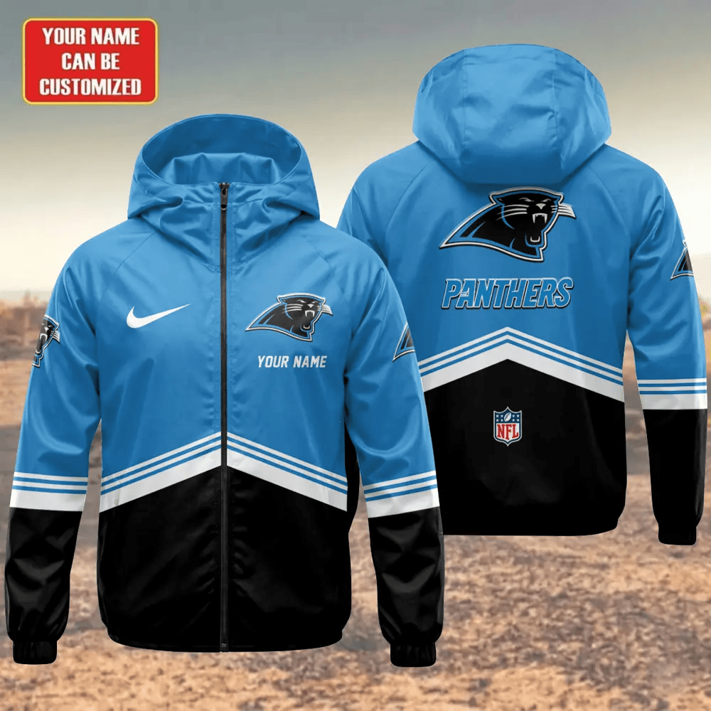 Carolina Panthers Hooded Full Zip Windbreaker Jacket Prc99u