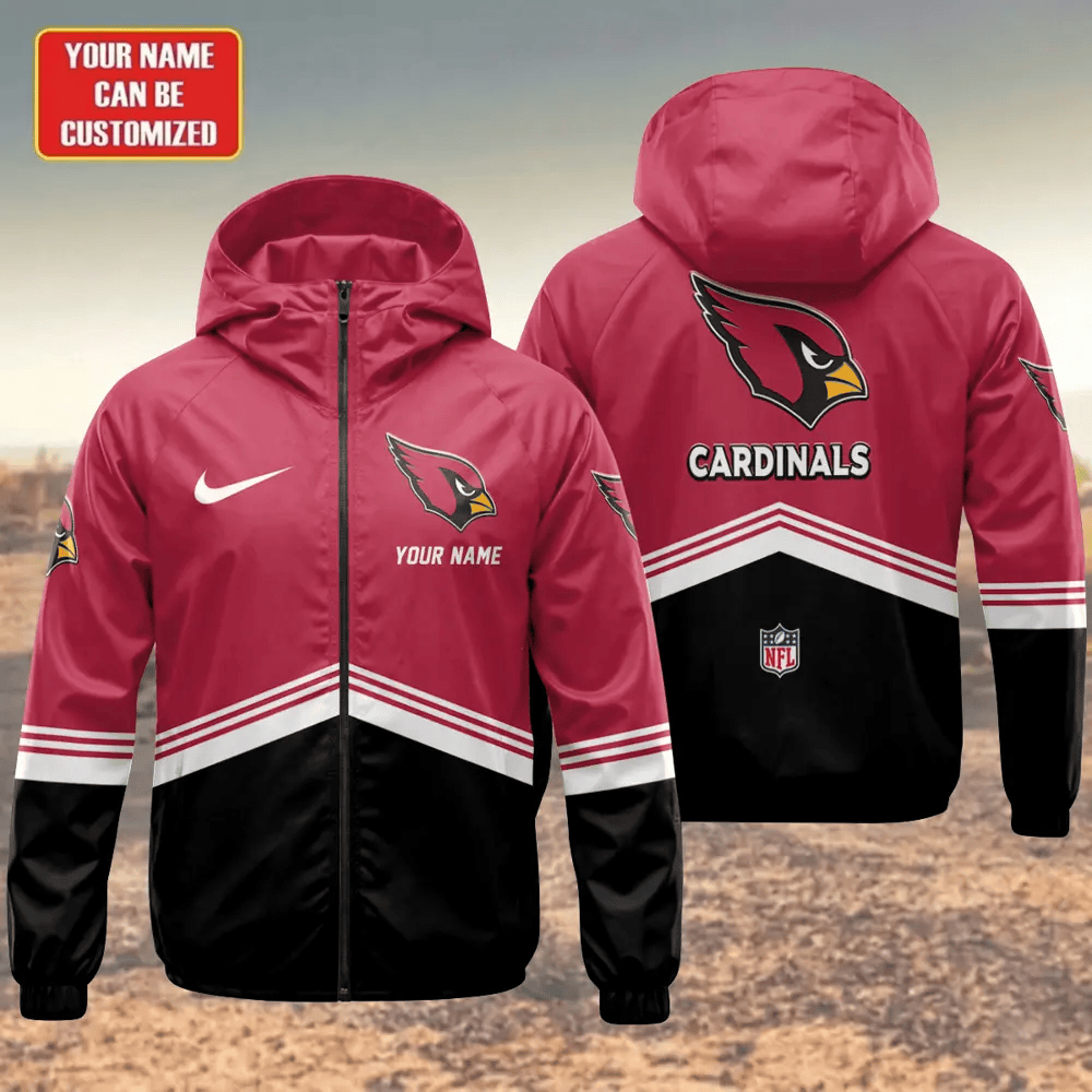 Arizona Cardinals Hooded Full Zip Windbreaker Jacket Pghfst