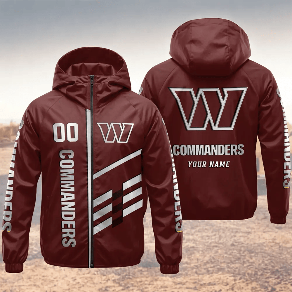 Washington Commanders Hooded Full Zip Windbreaker Jacket Pwc9tf
