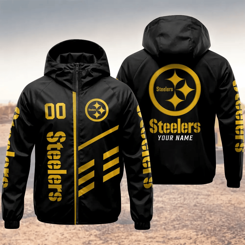 Pittsburgh Steelers Hooded Full Zip Windbreaker Jacket Pwcyxg