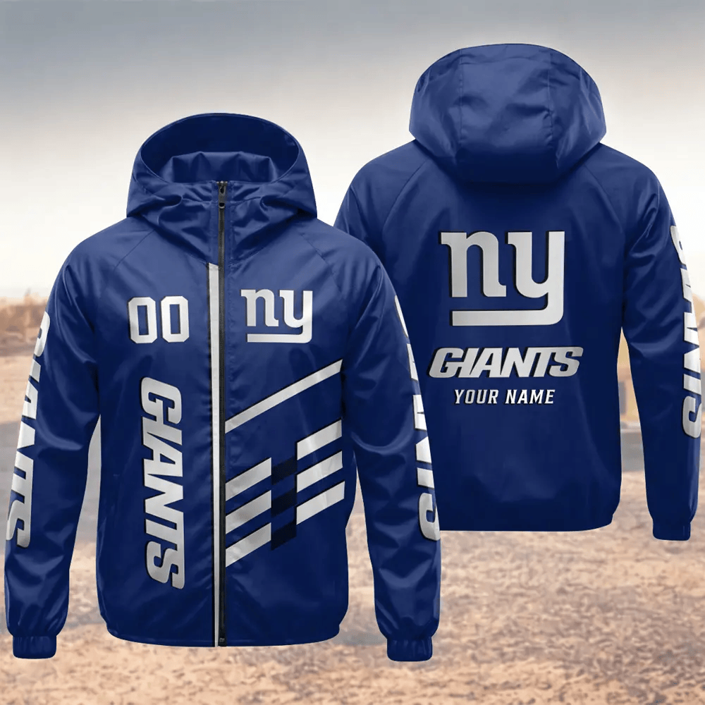 New York Giants Hooded Full Zip Windbreaker Jacket Pjxgsn