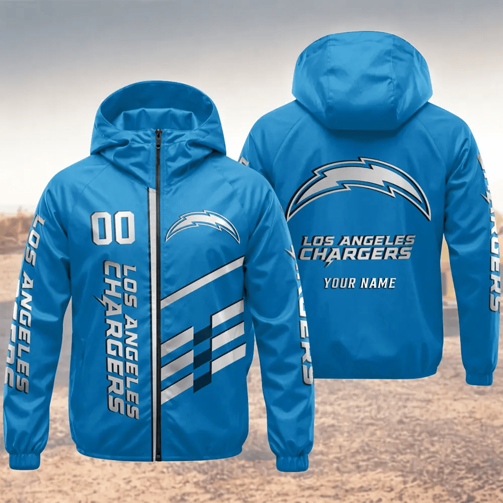 Los Angeles Chargers Hooded Full Zip Windbreaker Jacket Pmgfub