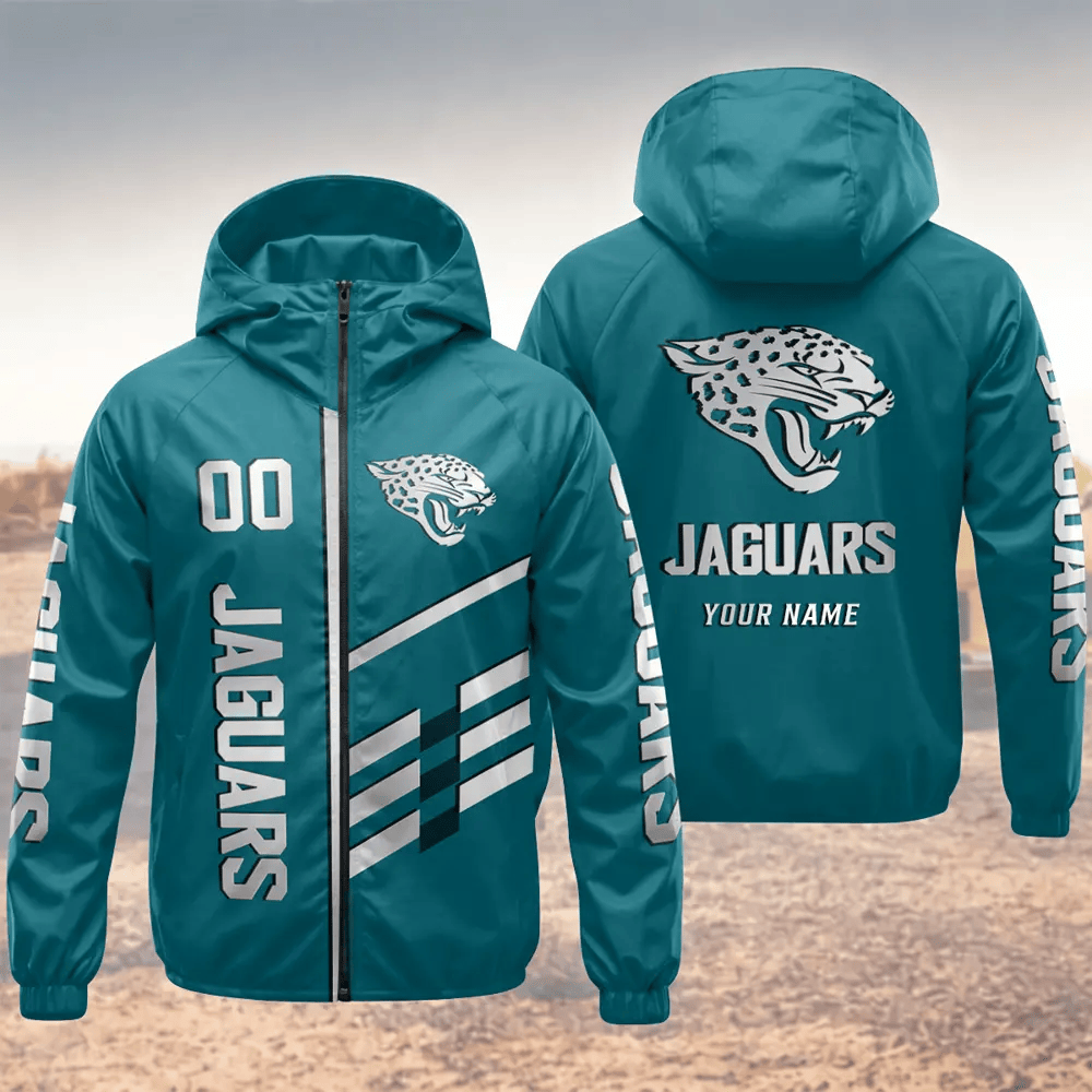 Jacksonville Jaguars Hooded Full Zip Windbreaker Jacket Pgbrxp
