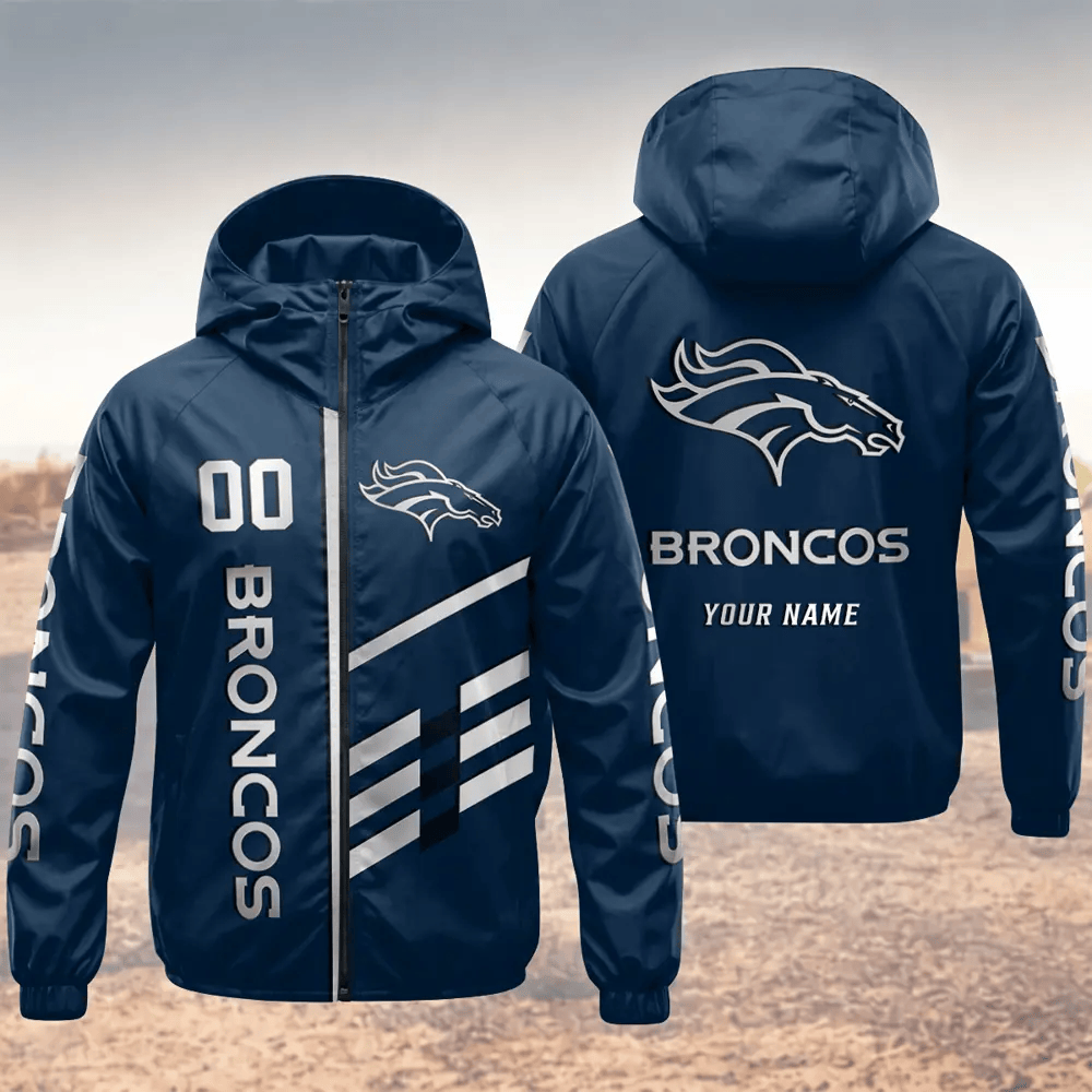 Denver Broncos Hooded Full Zip Windbreaker Jacket Ptxnhn