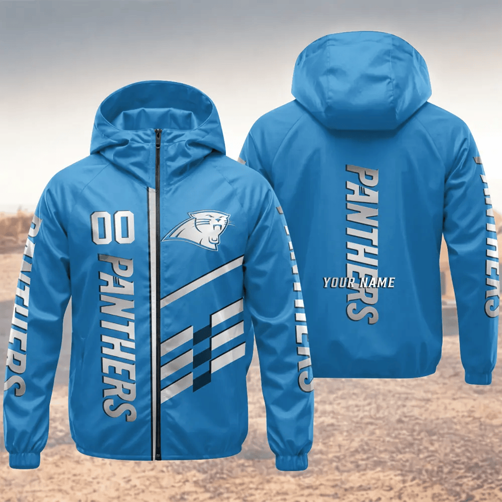Carolina Panthers Hooded Full Zip Windbreaker Jacket Pnep5f