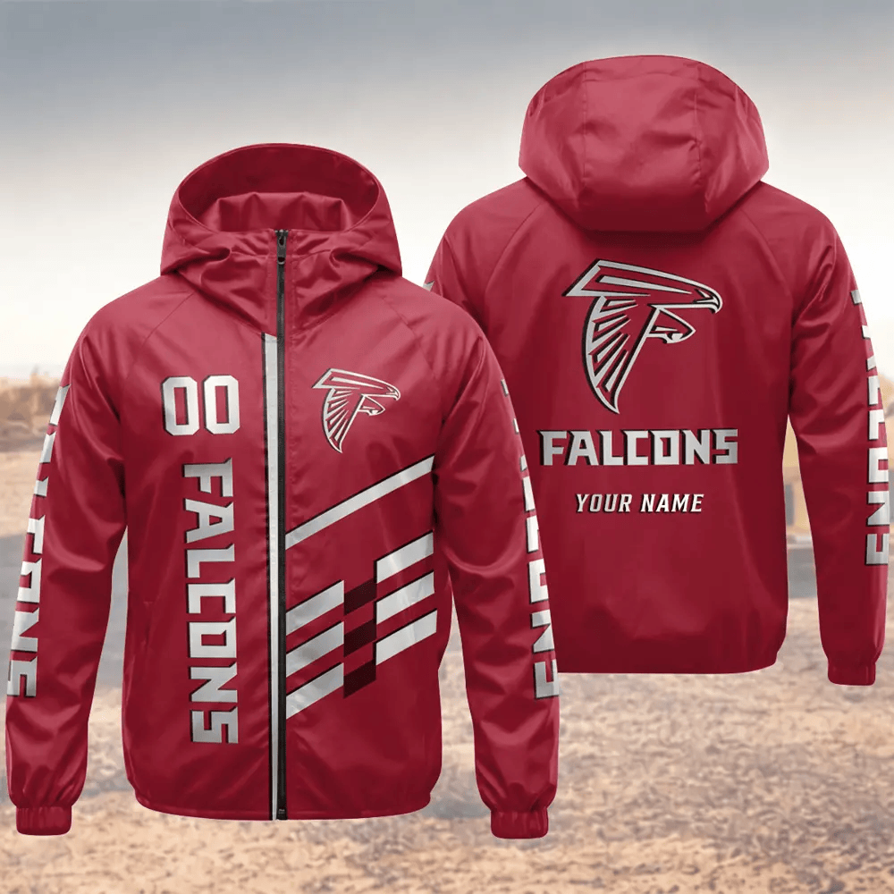 Atlanta Falcons Hooded Full Zip Windbreaker Jacket P2du5s