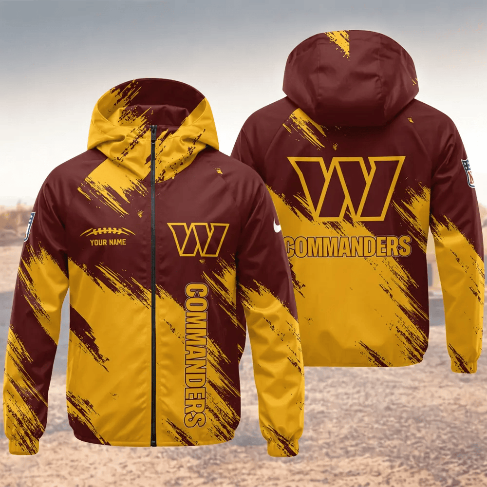 Washington Commanders Hooded Full Zip Windbreaker Jacket Pfk8x5