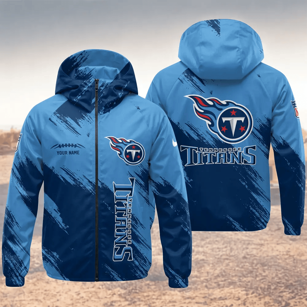 Tennessee Titans Hooded Full Zip Windbreaker Jacket Plkqrd