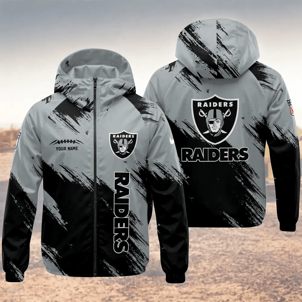 Las Vegas Raiders Hooded Full Zip Windbreaker Jacket P965xw