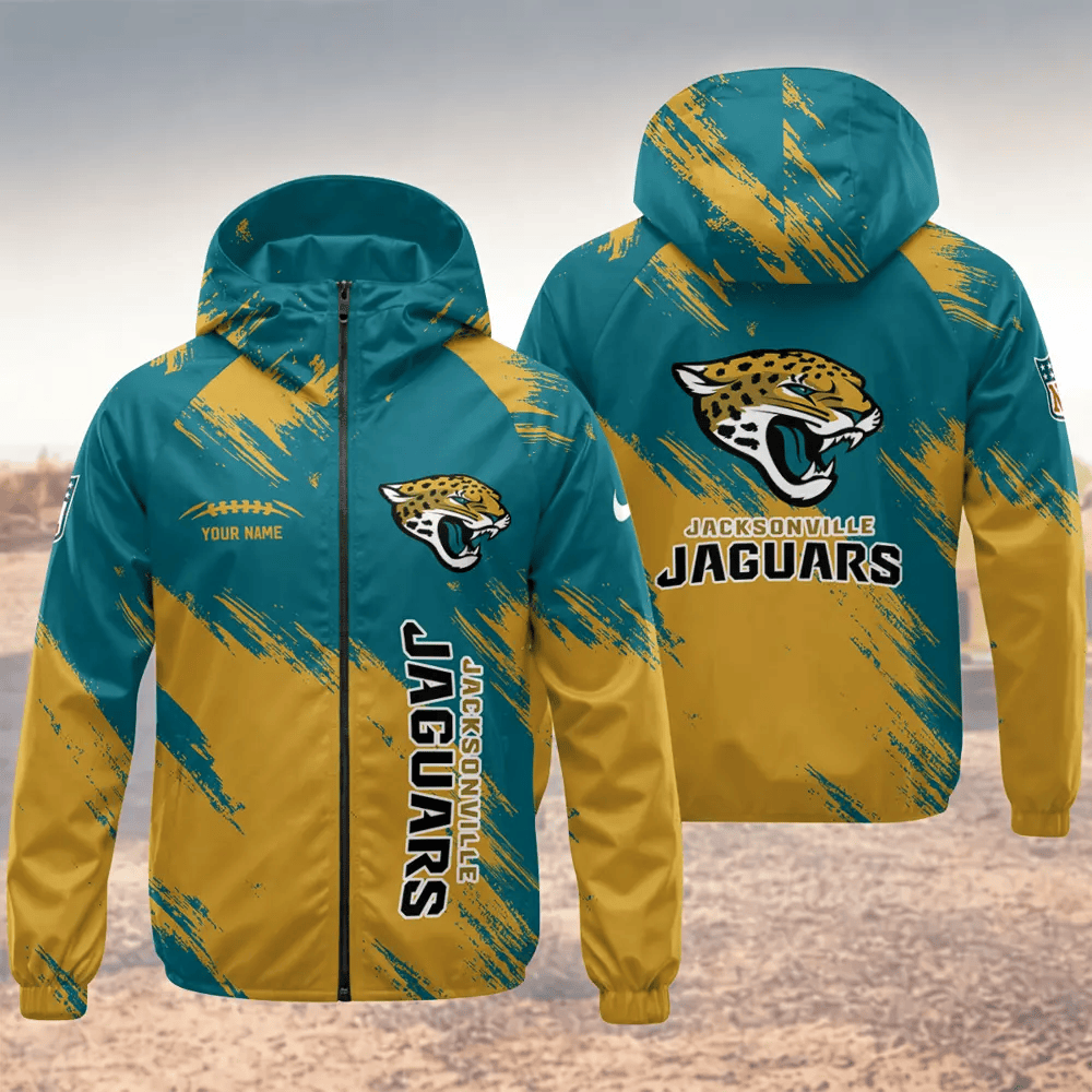 Jacksonville Jaguars Hooded Full Zip Windbreaker Jacket Pw2smc