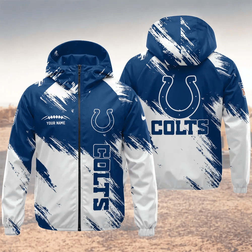 Indianapolis Colts Hooded Full Zip Windbreaker Jacket P6kbsp
