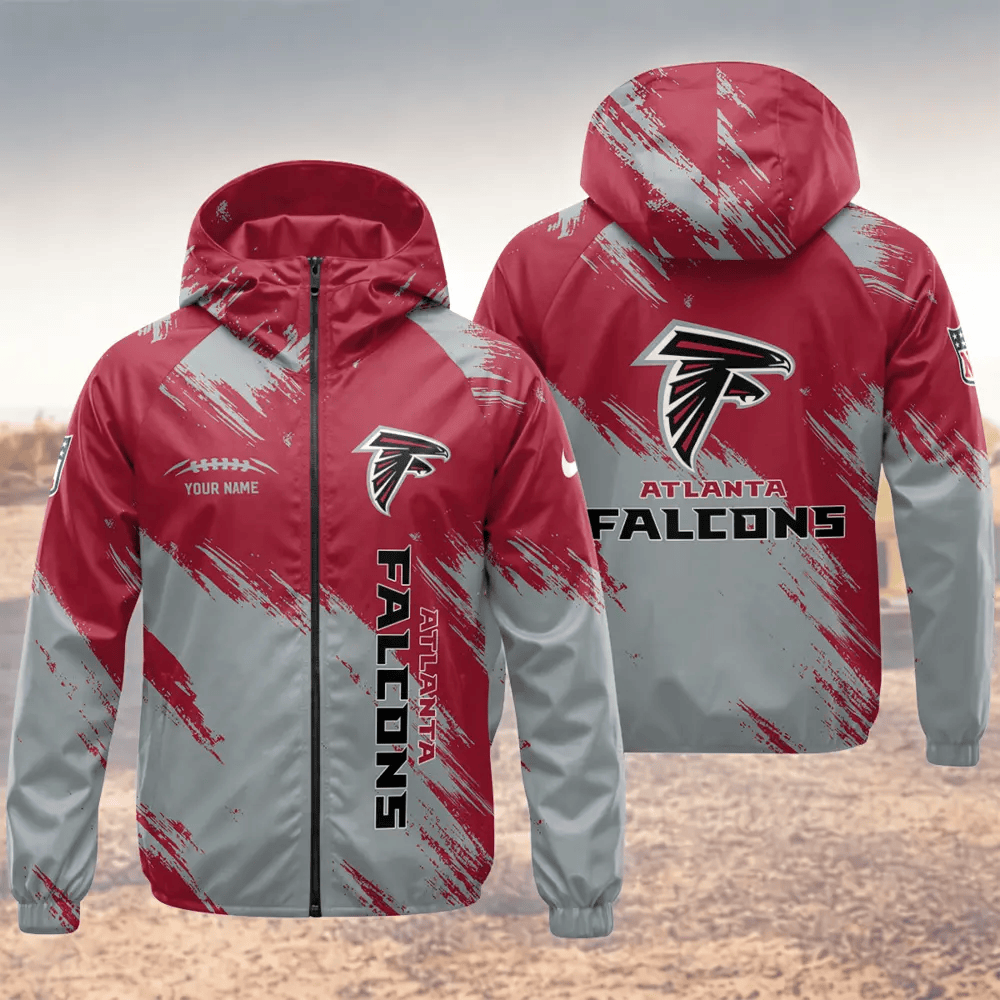 Atlanta Falcons Hooded Full Zip Windbreaker Jacket Psyz2k