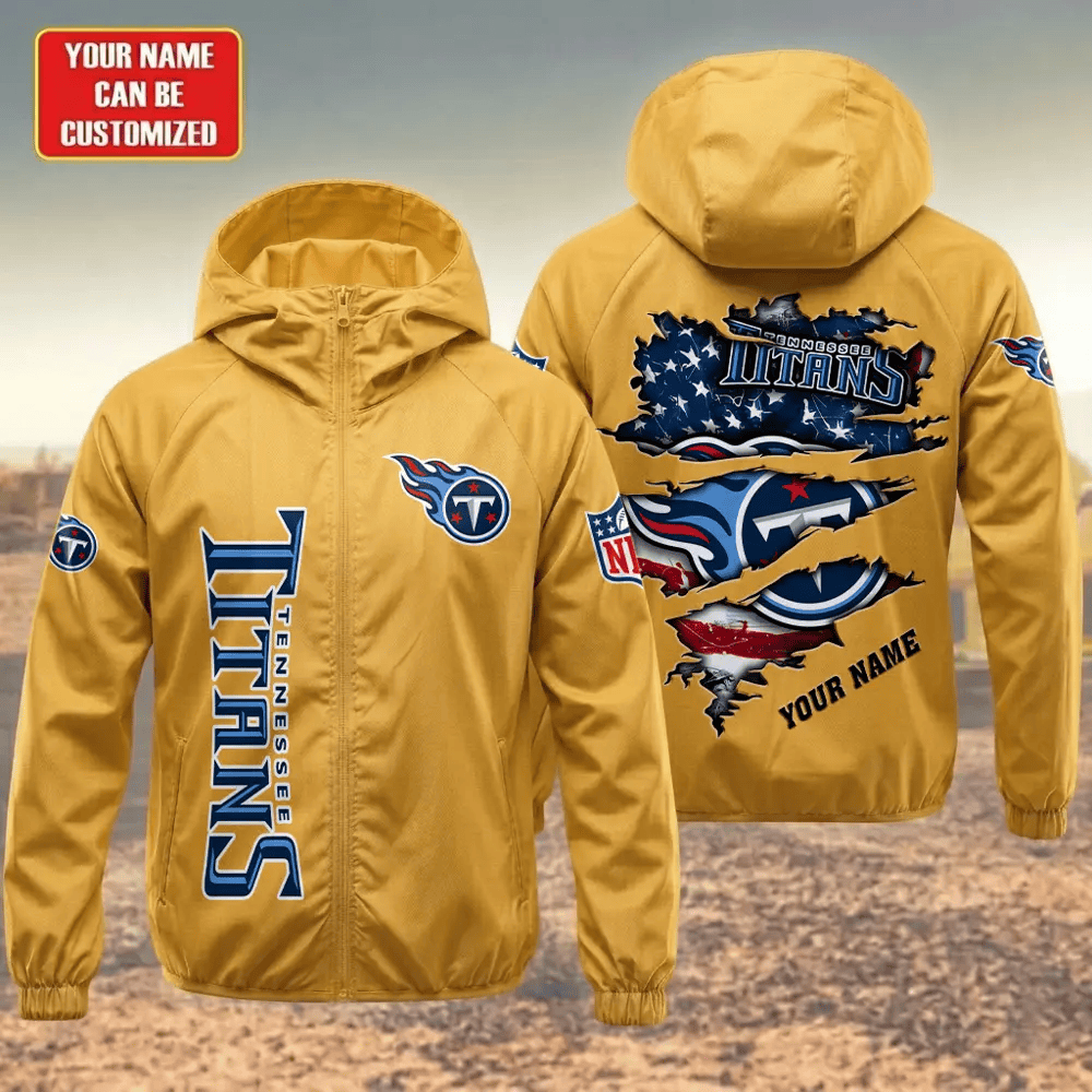 Tennessee Titans Hooded Full Zip Windbreaker Jacket Pwtvyt
