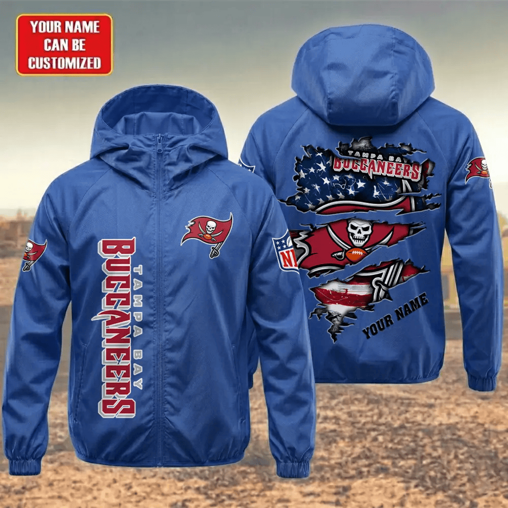 Tampa Bay Buccaneers Hooded Full Zip Windbreaker Jacket Pcwuuv