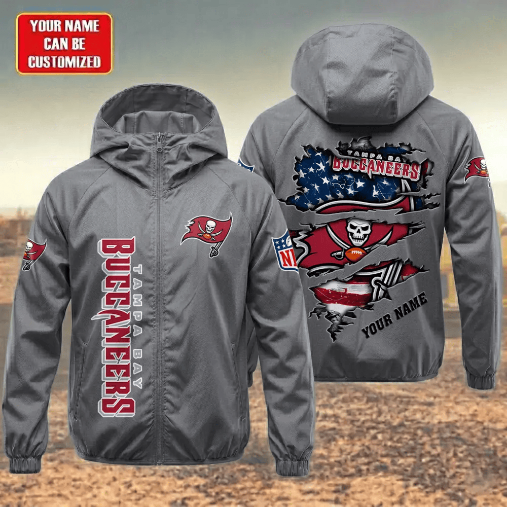 Tampa Bay Buccaneers Hooded Full Zip Windbreaker Jacket Pcwuuv