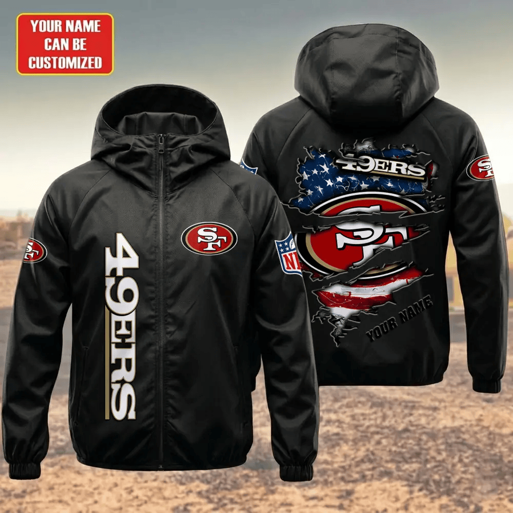 San Francisco 49ers Hooded Full Zip Windbreaker Jacket Pdzjt4
