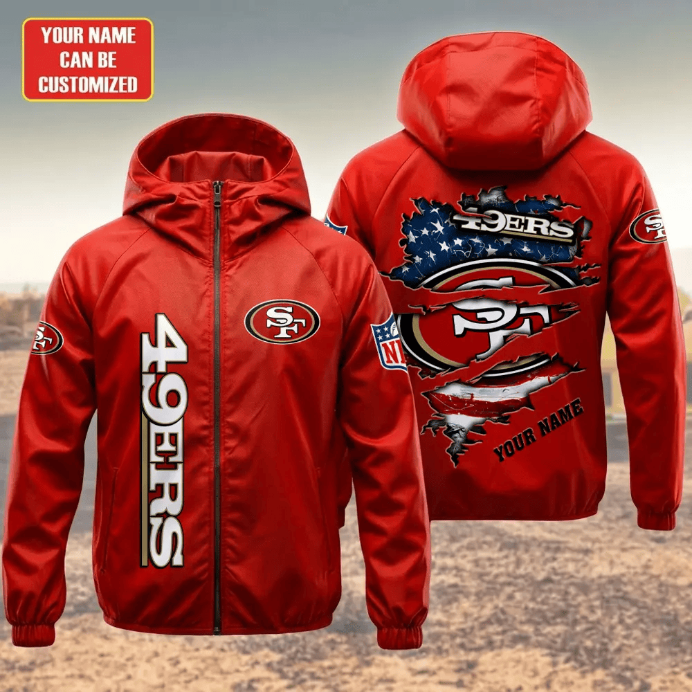San Francisco 49ers Hooded Full Zip Windbreaker Jacket Pdzjt4