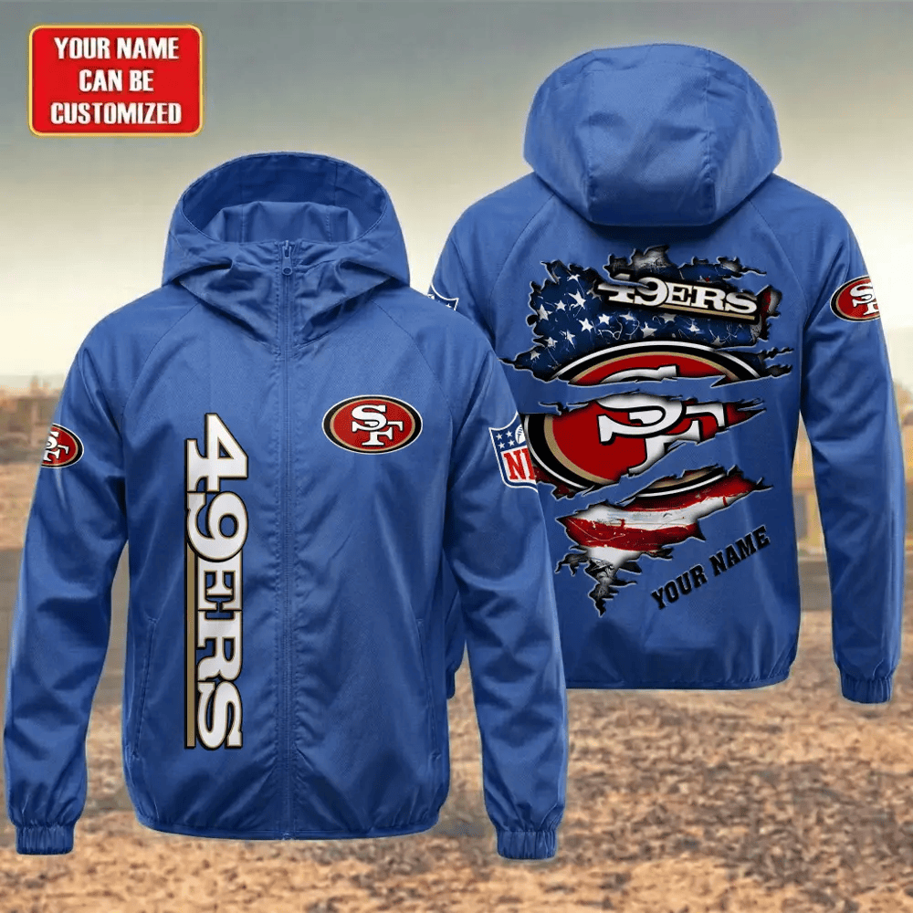 San Francisco 49ers Hooded Full Zip Windbreaker Jacket Pdzjt4